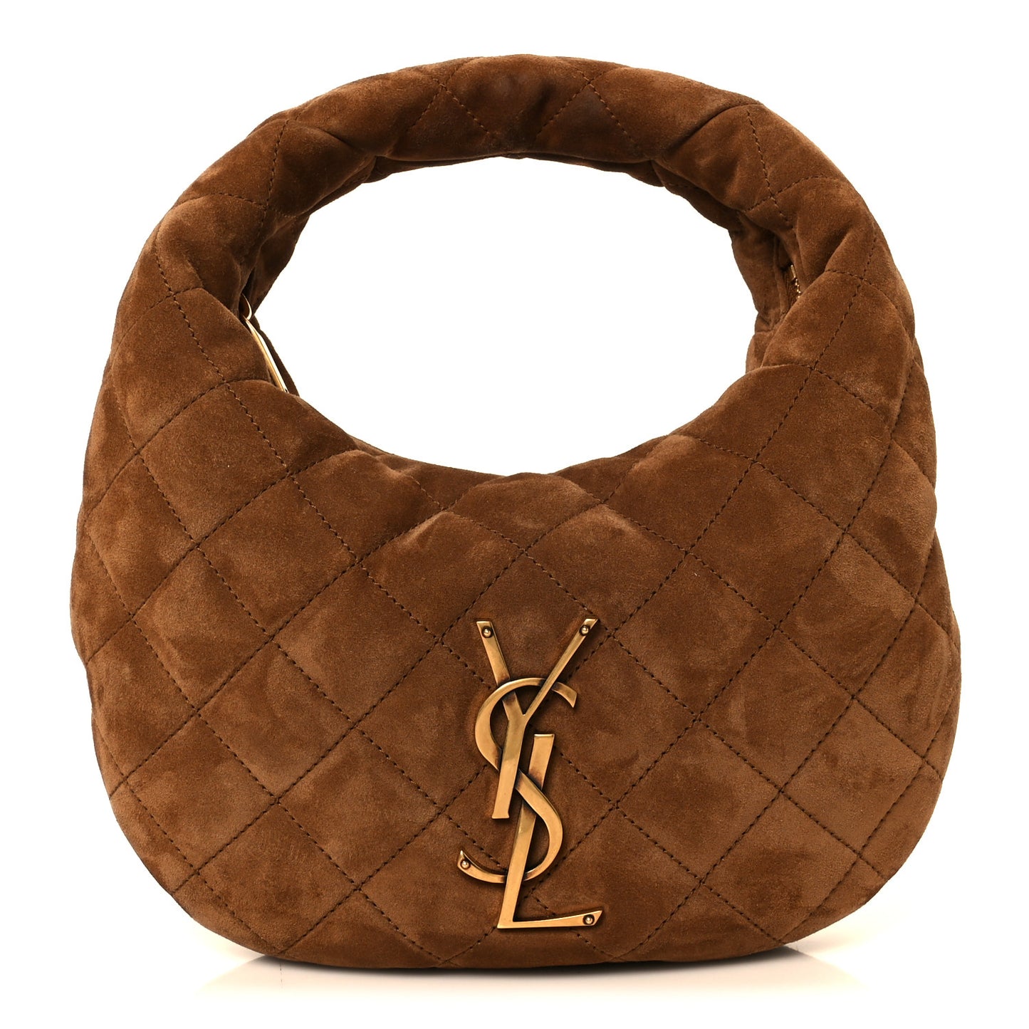Suede Quilted Icarino Bag Cognac