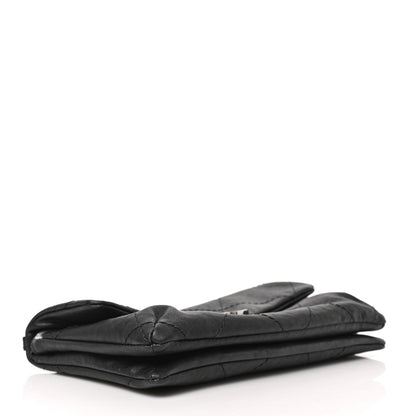 Chanel Washed Calfskin Diamond Stitch Hamptons Clutch With Chain Black 4 of 9