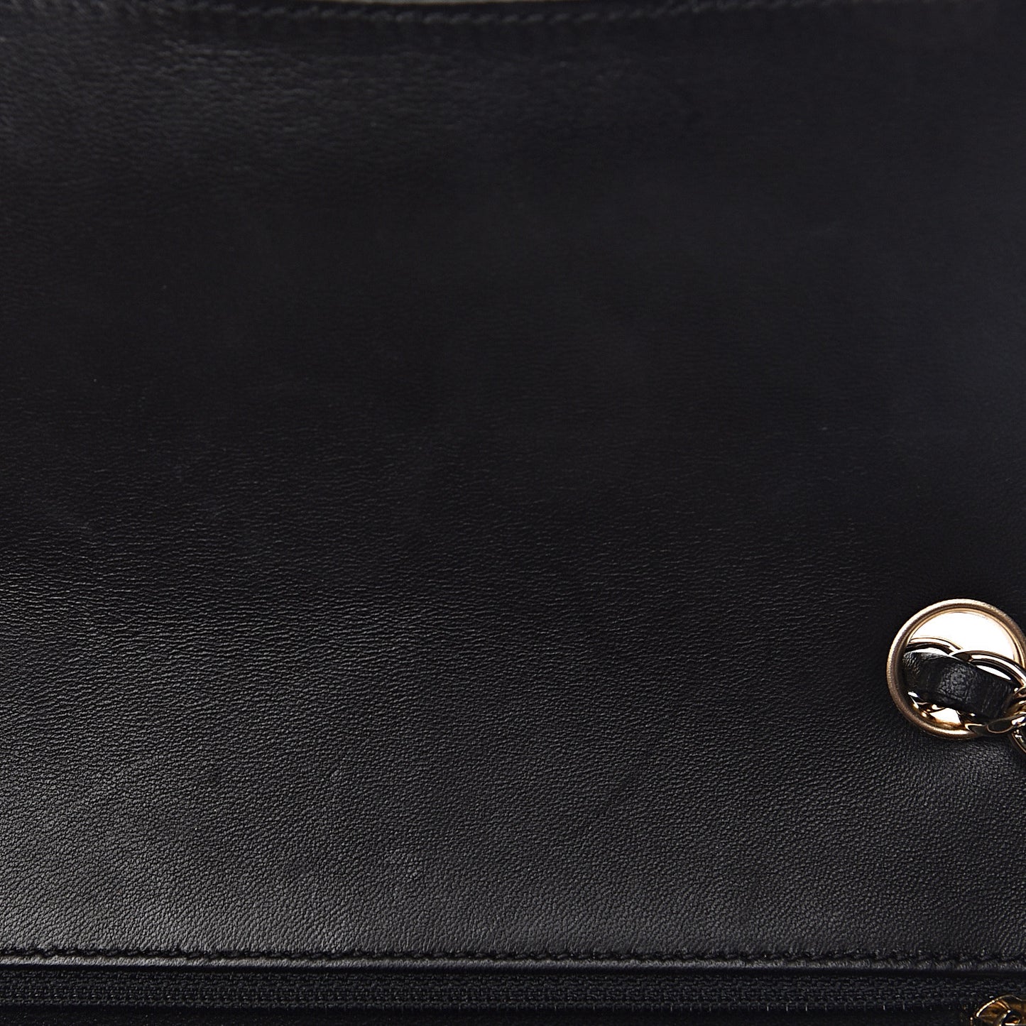 Lambskin Chevron Quilted Mini Rectangular Flap Black