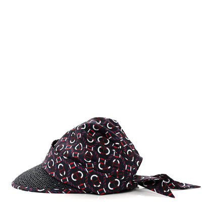 Hermes Raffia Silk Gemini Cap Marine Bleu Navy 9 of 13