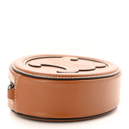 Celine Smooth Calfskin Cuir Small Triomphe Oval Crossbody Purse Tan 4 of 10
