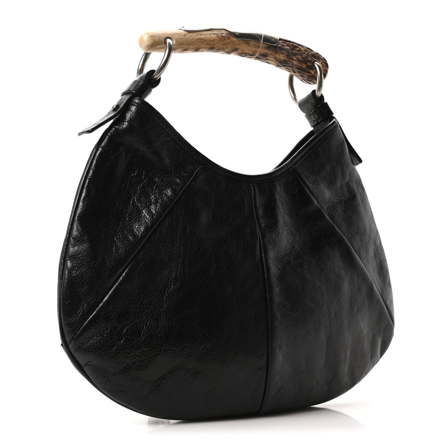 Buffalo Horn Small Mombasa Hobo Black