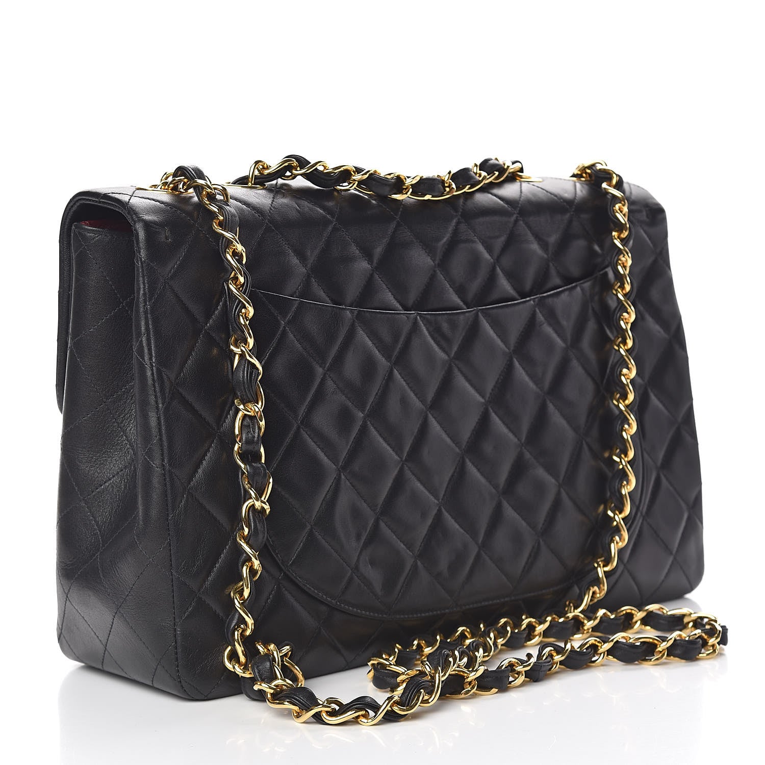 Chanel Lambskin Quilted XL Jumbo Single Flap Black 3 of 14