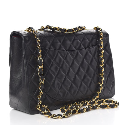 Chanel Lambskin Quilted XL Jumbo Single Flap Black 3 of 14
