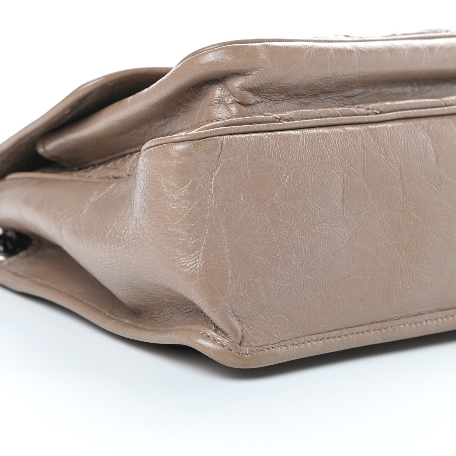 Saint Laurent Crinkled Calfskin Matelasse Monogram Medium Niki Chain Satchel Light Taupe 10 of 12