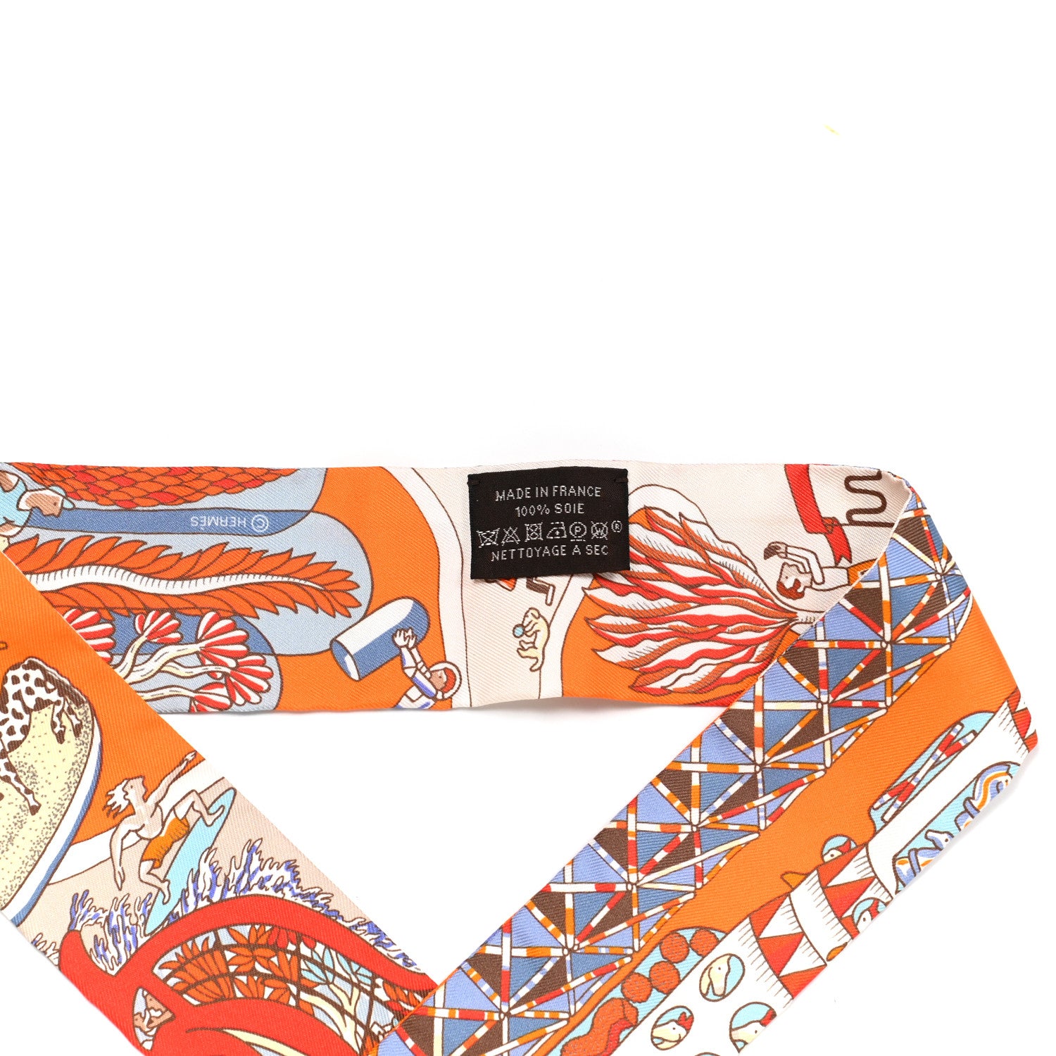 Hermes Silk Exposition Universelle Twilly Orange Ciel Brique 3 of 4