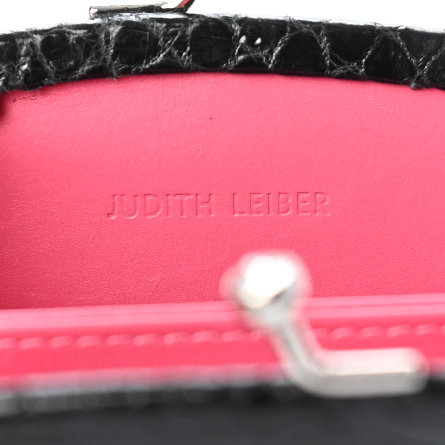 Judith Leiber Crocodile Clutch Black 7 of 7