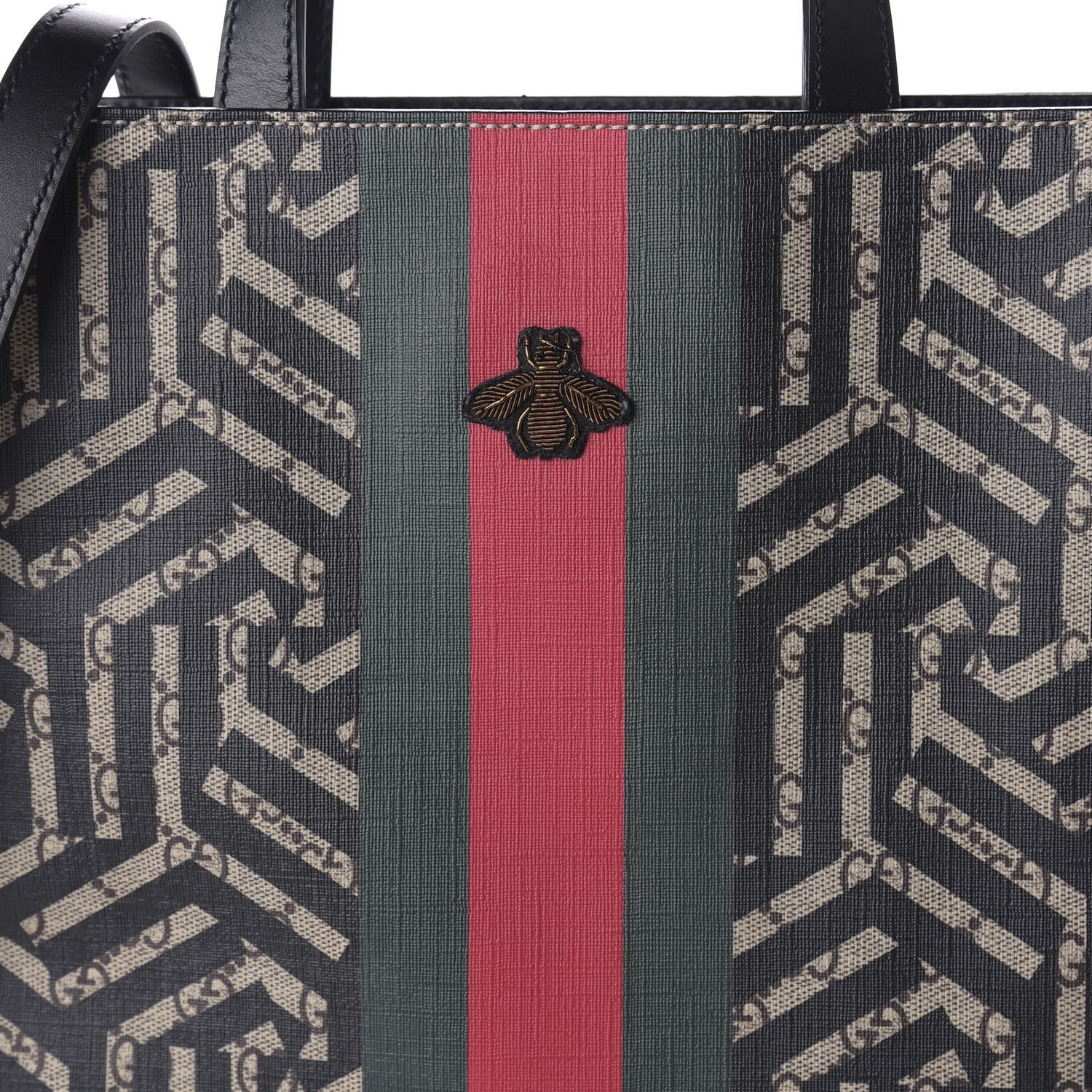 Gucci GG Supreme Monogram Caleido Web Vertical Tote Black 10 of 10
