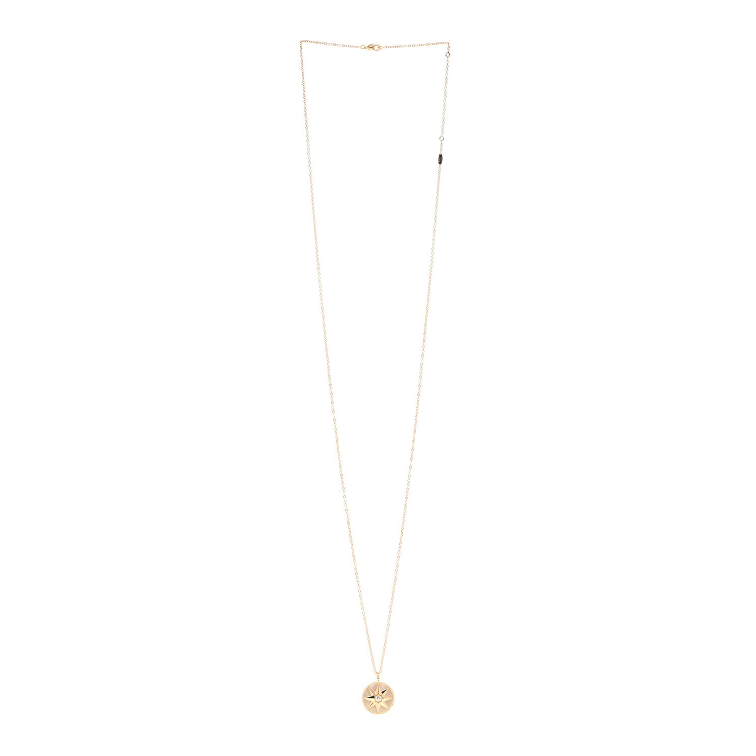 Christian Dior 18K Yellow Gold Diamond Mother of Pearl Rose Des Vents Medallion Necklace 3 of 6