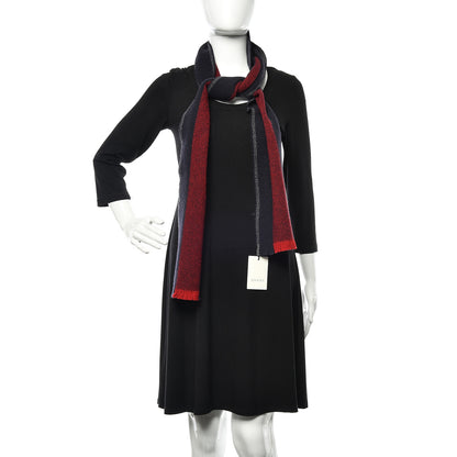 Gucci Wool Web Navas Scarf Blue Red 2 of 5