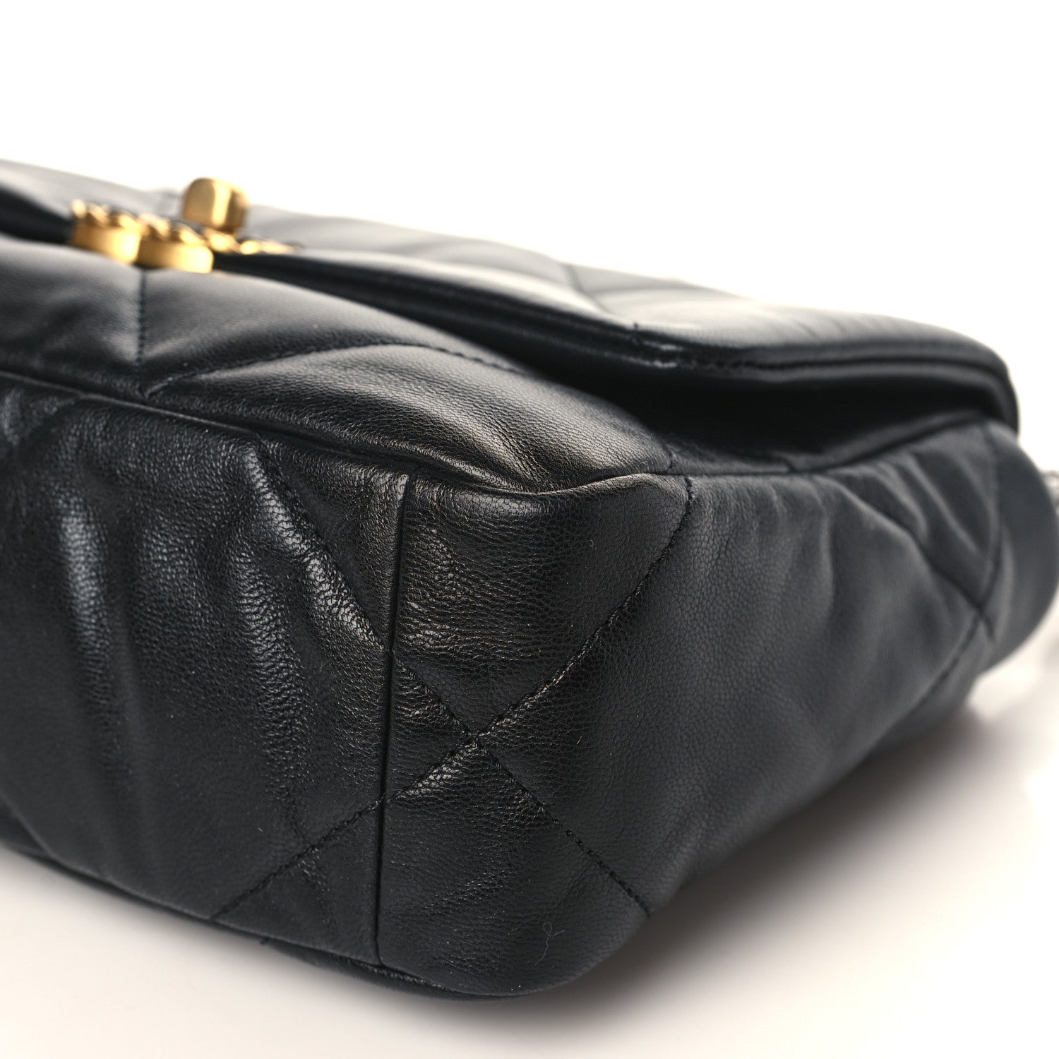 Chanel Shiny Goatskin Quilted Medium Chanel 19 Flap Black 9 of 9