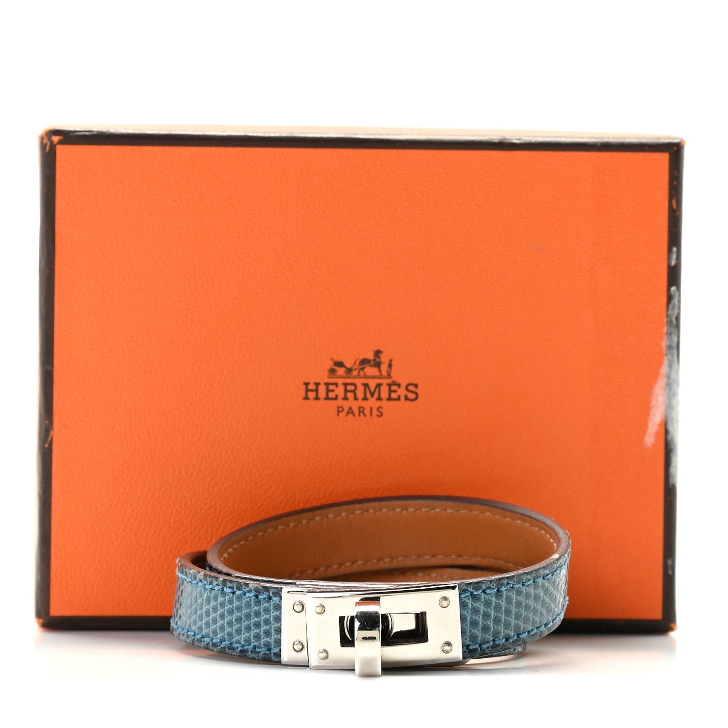 Hermes Lizard Kelly Double Tour Bracelet S Mykonos 4 of 4