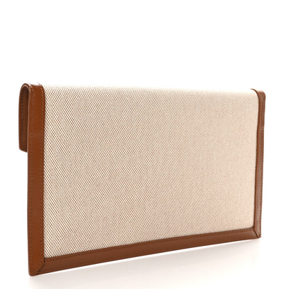 Saint Laurent Canvas Uptown Pouch Natural Beige Brick 3 of 8
