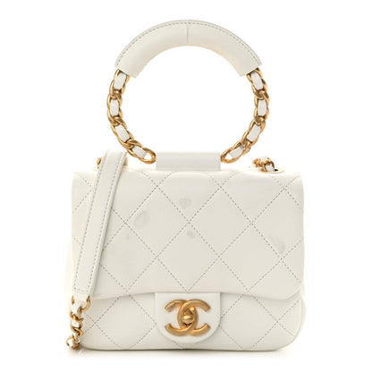 Chanel Lambskin Quilted Small In The Loop Handle Flap Bag White 1 of 10