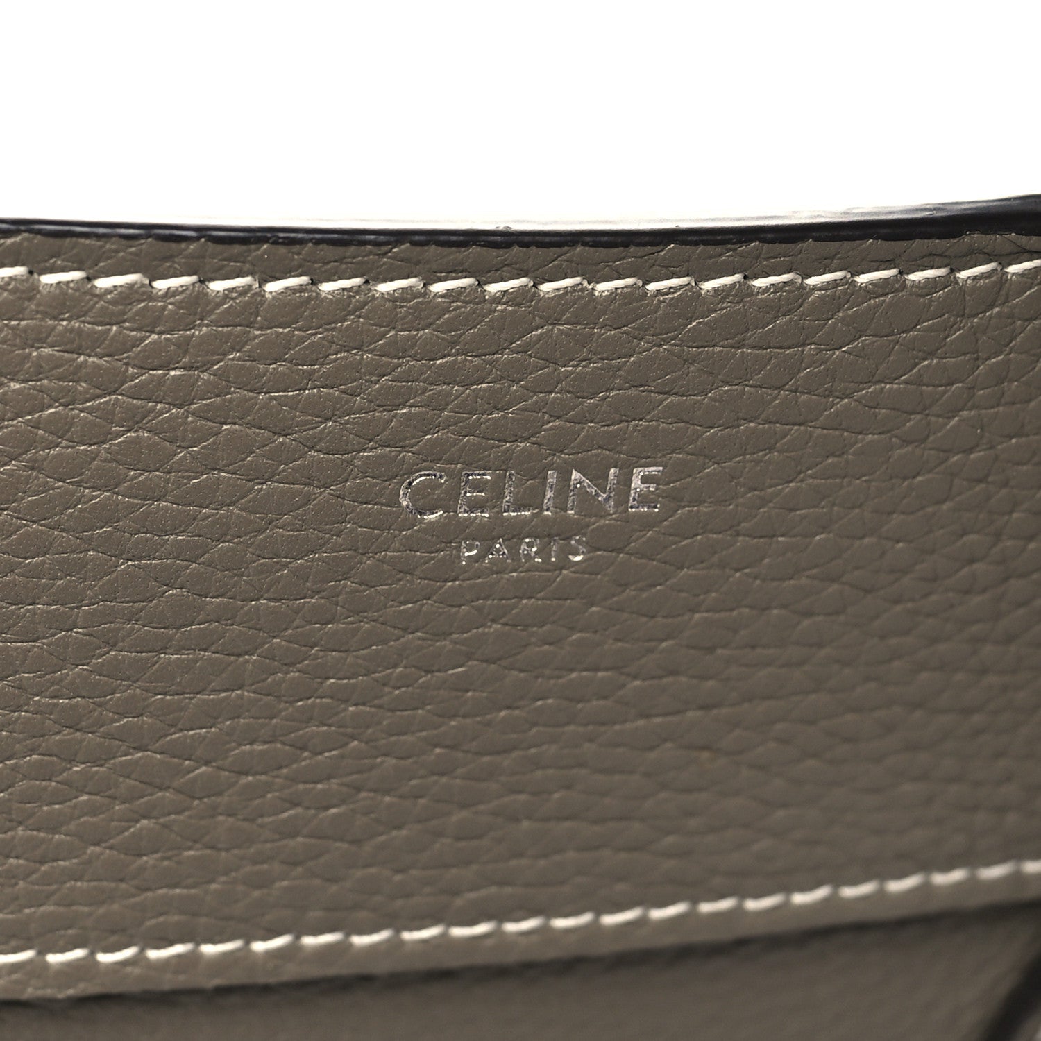 Celine Drummed Calfskin Mini Luggage Souris 6 of 13