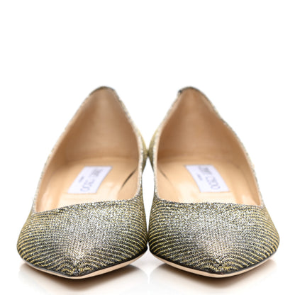 Jimmy Choo Glitter Fabric Amelia Pumps 35 Light Bronze 2 of 10
