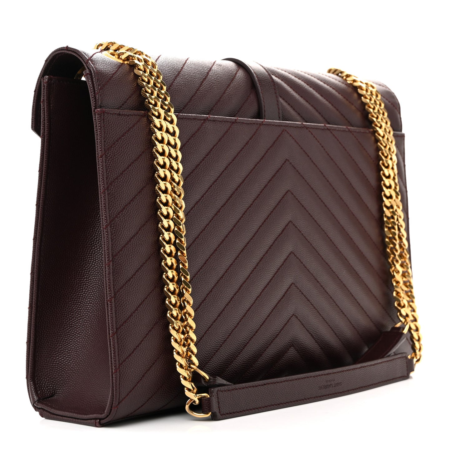 Grain De Poudre Matelasse Chevron Large Monogram Satchel Rouge Legion