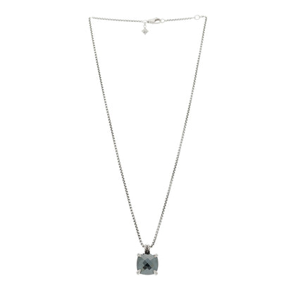 David Yurman Sterling Silver Diamond Hematite 11mm Chatelaine Pendant Necklace 3 of 4