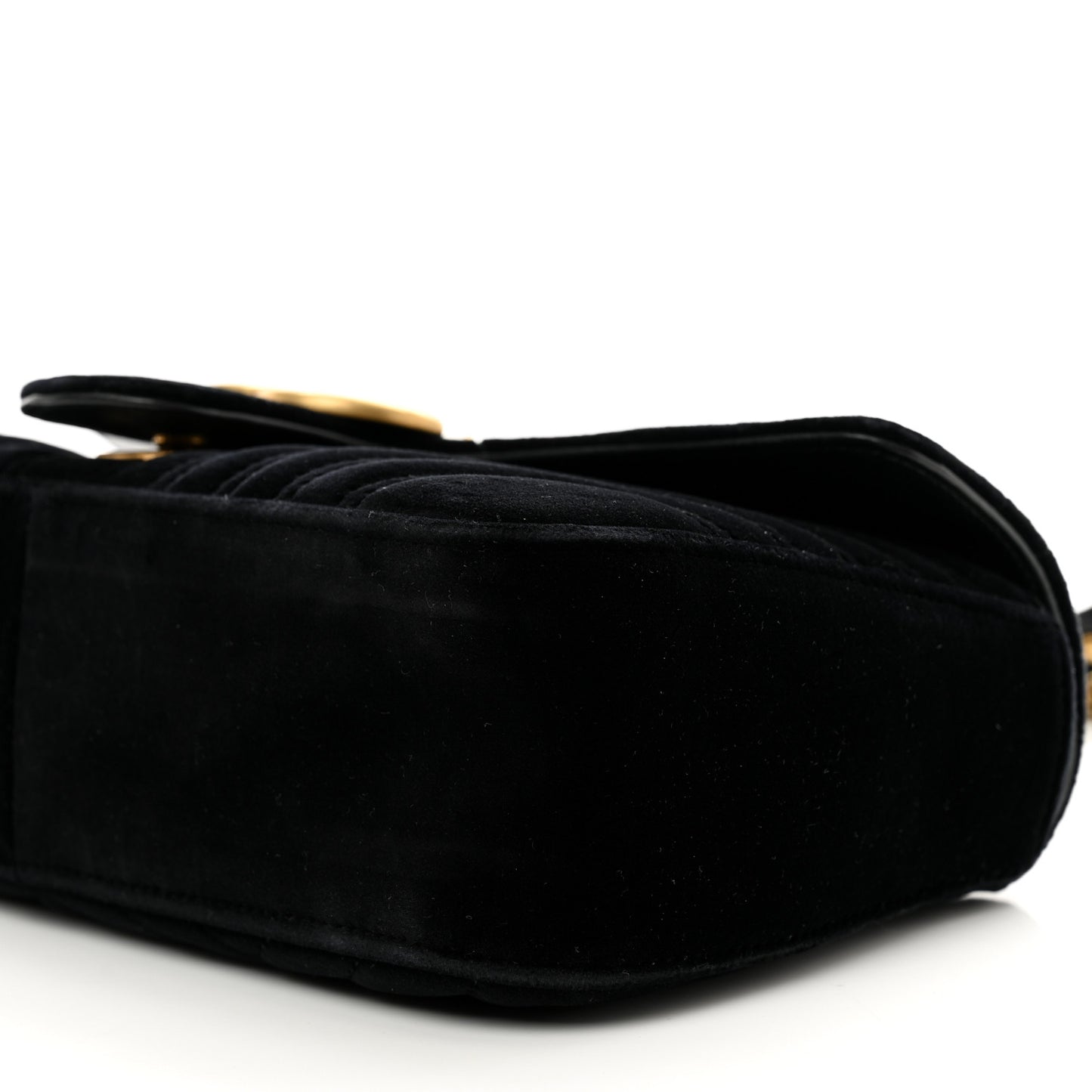 Velvet Matelasse Small GG Marmont Shoulder Bag Black