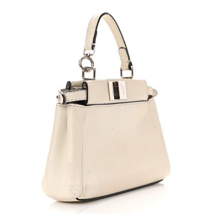 Fendi Shiny Nappa Micro Peekaboo Iconic Satchel White 3 of 10