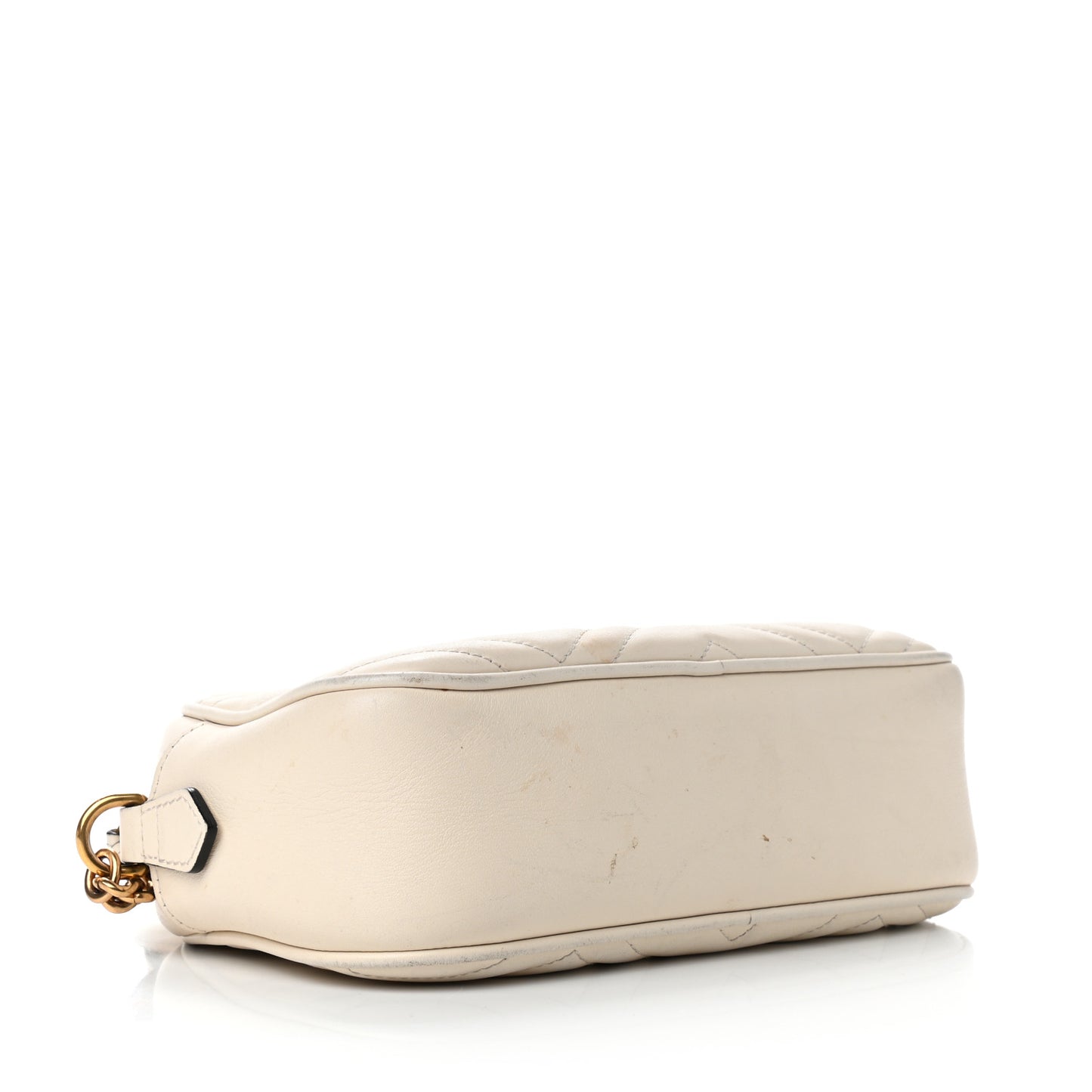 Calfskin Matelasse Small GG Marmont Chain Shoulder Bag White