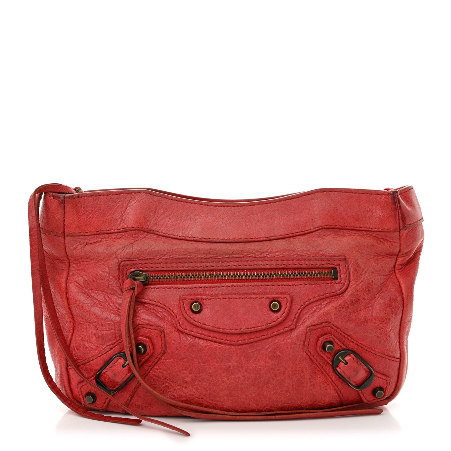 Chevre Classic Hardware Porte Toilette Makeup Clutch  Rouge Coquelicot