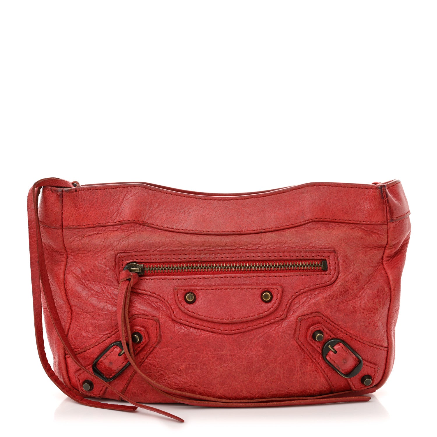 Balenciaga Chevre Classic Hardware Porte Toilette Makeup Clutch  Rouge Coquelicot 1 of 15