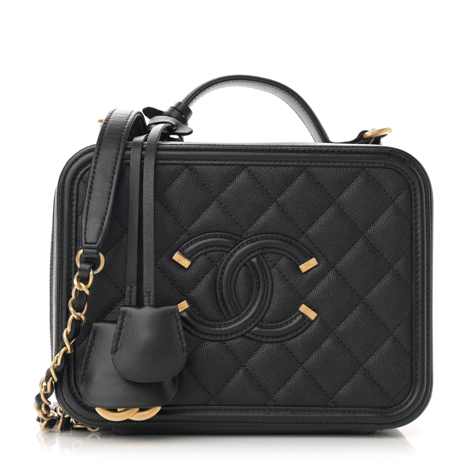 Chanel Caviar Quilted Medium CC Filigree Vanity Case Black 1 of 13