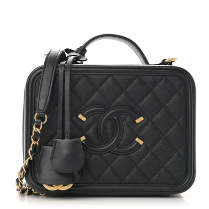Chanel Caviar Quilted Medium CC Filigree Vanity Case Black 1 of 13