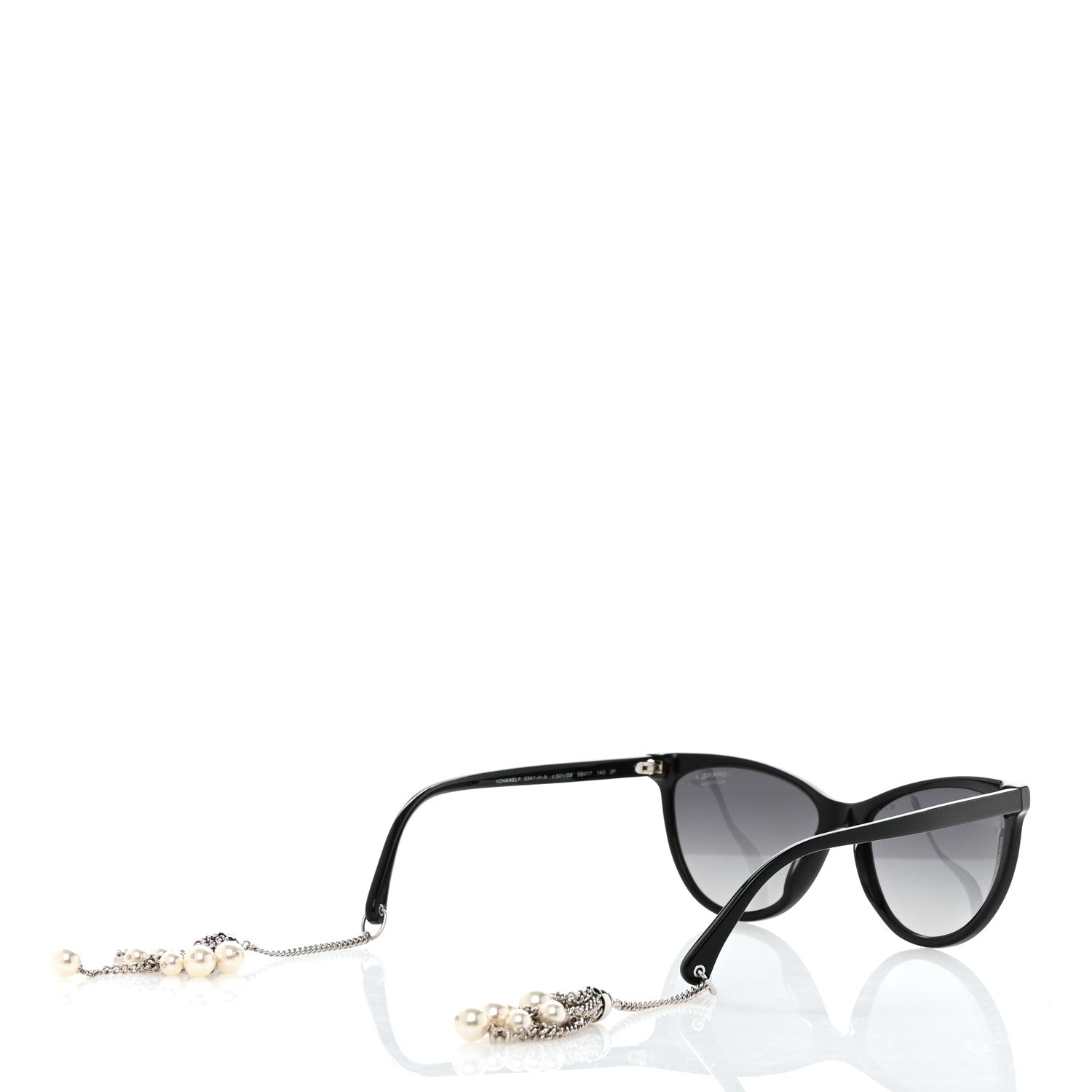 Chanel Acetate Polarized Fantasy Pearl Cat Eye Sunglasses 5341-H-A Black 4 of 9