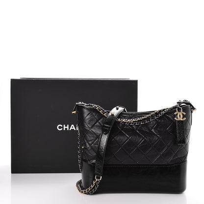Chanel Aged Calfskin Quilted Medium Gabrielle Hobo Black 8 of 8