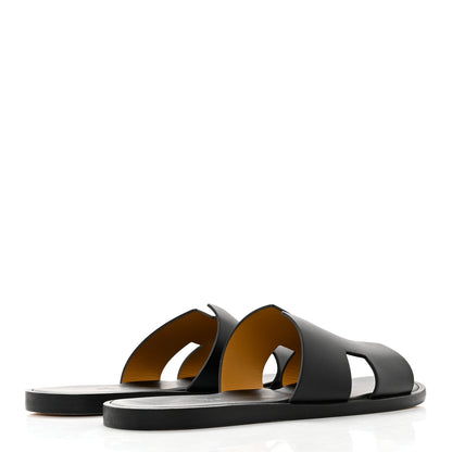 Hermes Calfskin Mens Izmir Sandals 41 Black 3 of 9