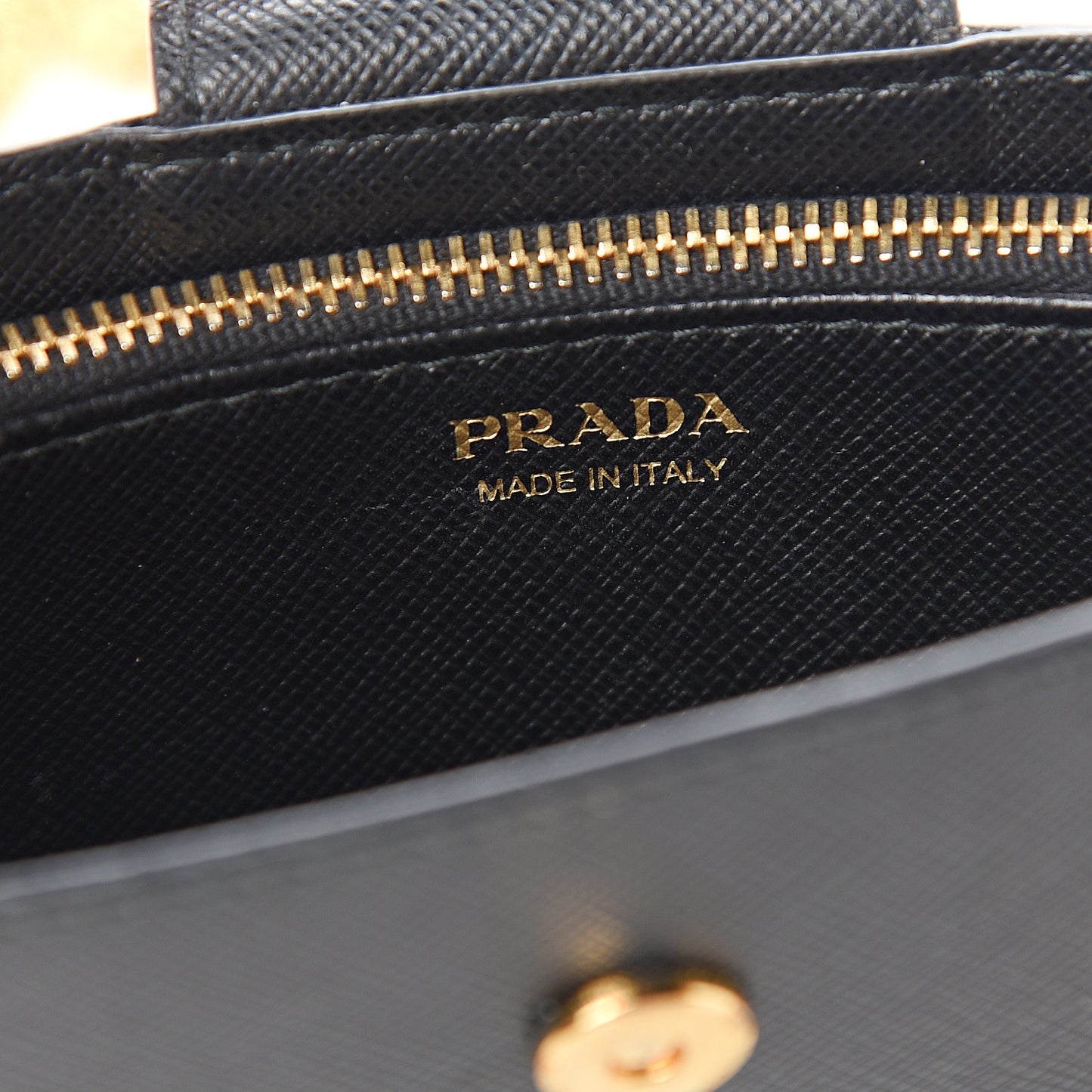 Saffiano Metal Mini Chain Wallet Black