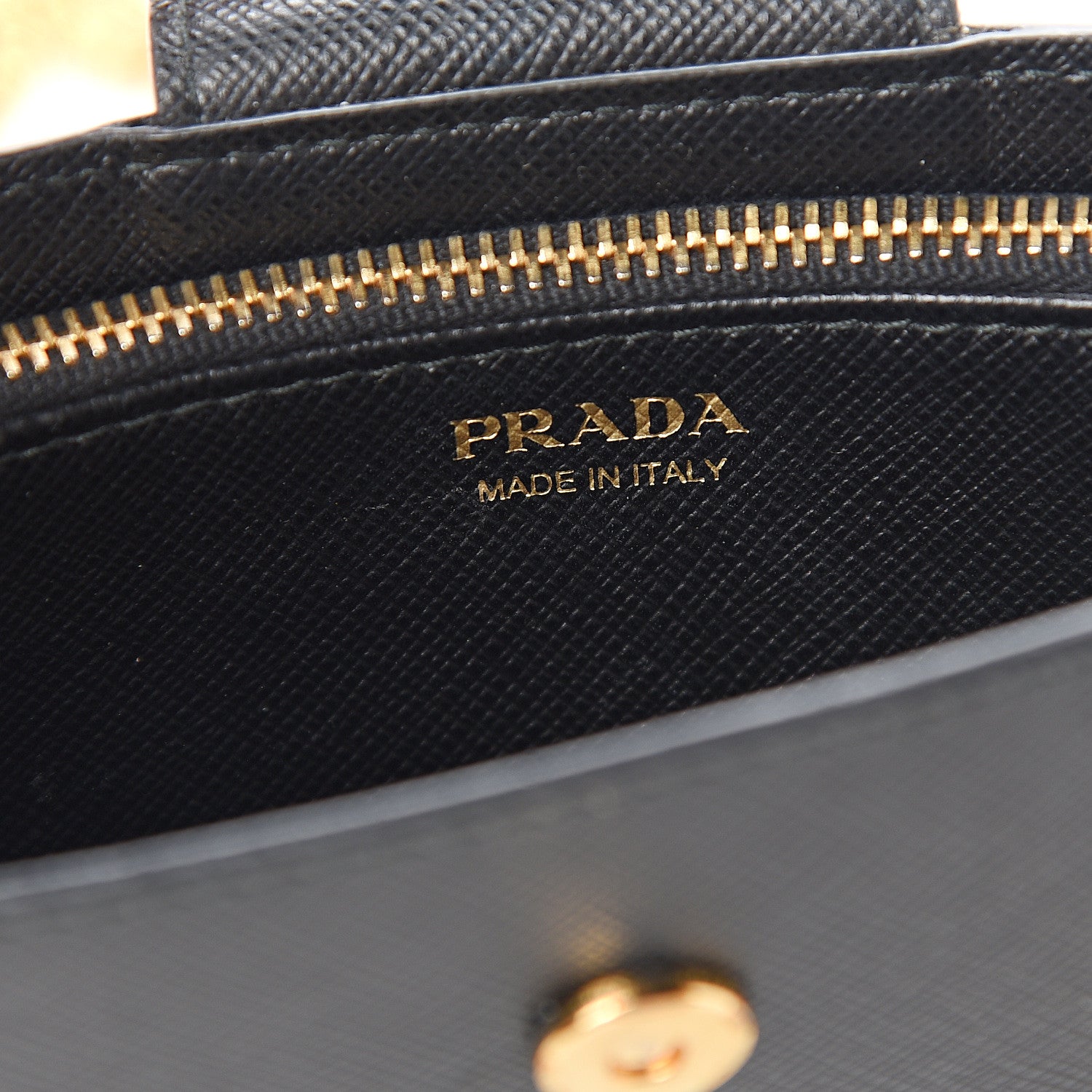 Prada Saffiano Metal Mini Chain Wallet Black 5 of 8