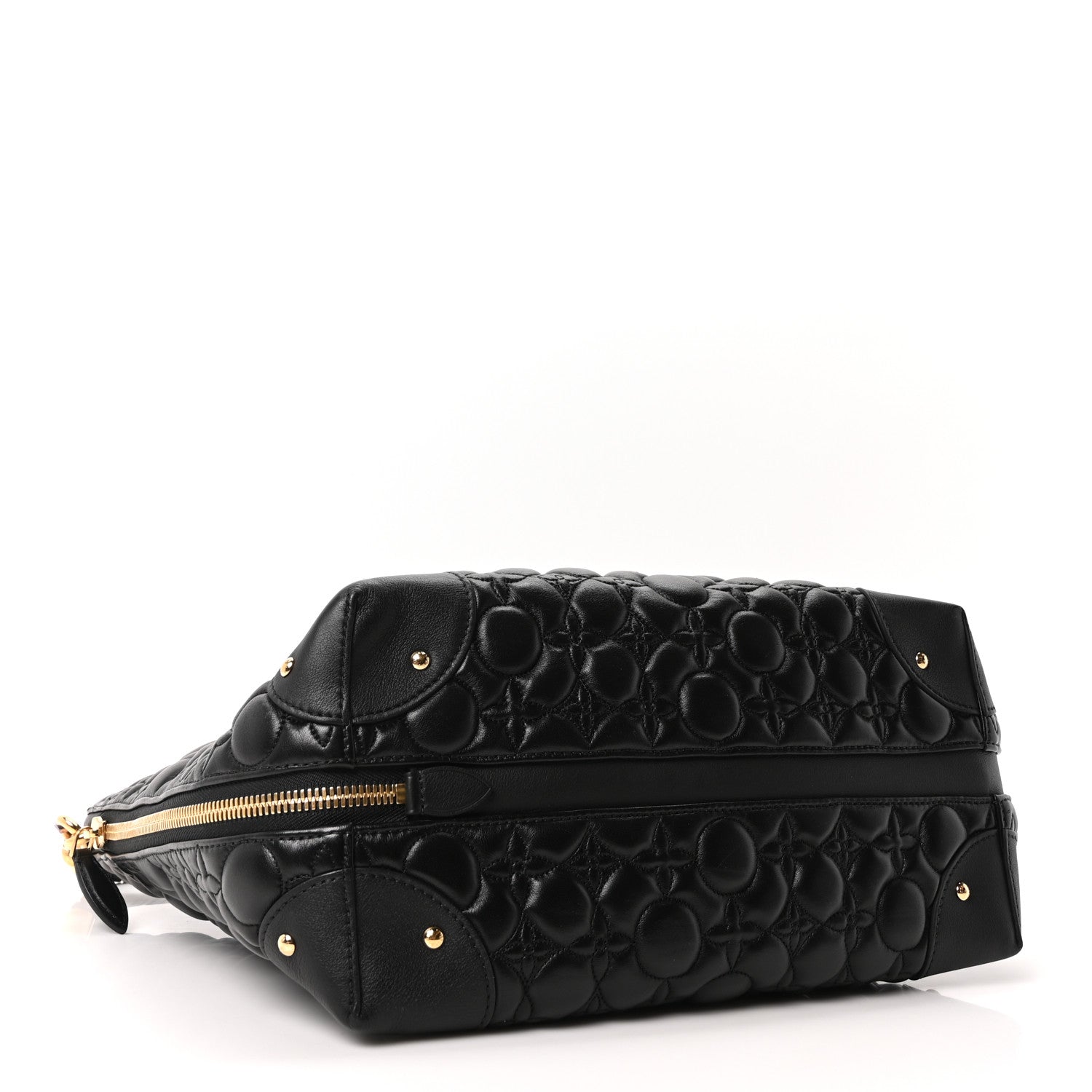 Louis Vuitton Lambskin Quilted Flowers Triangle Softy Black 4 of 9