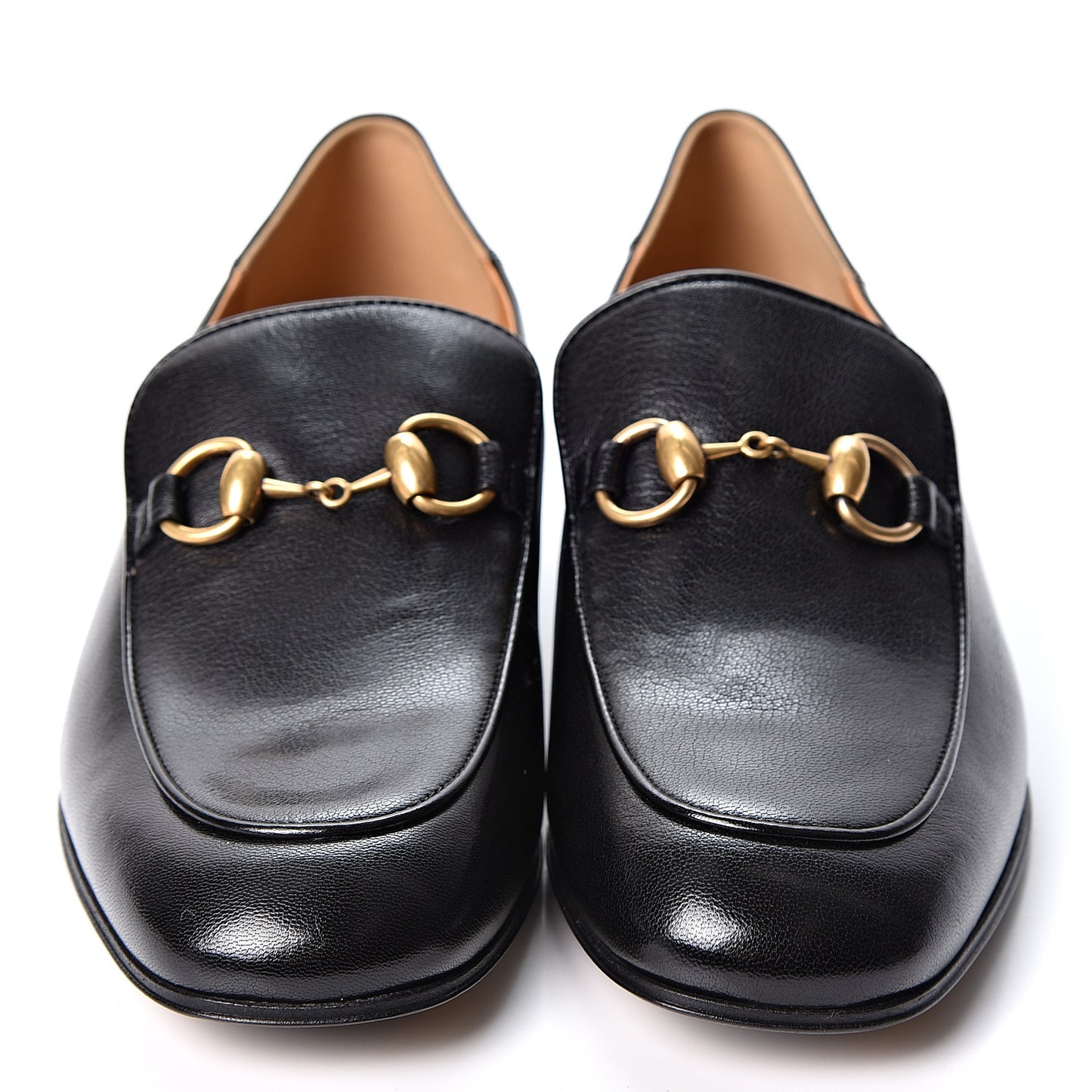 Goatskin Womens Horsebit Mid-Heel Loafers 38 Black