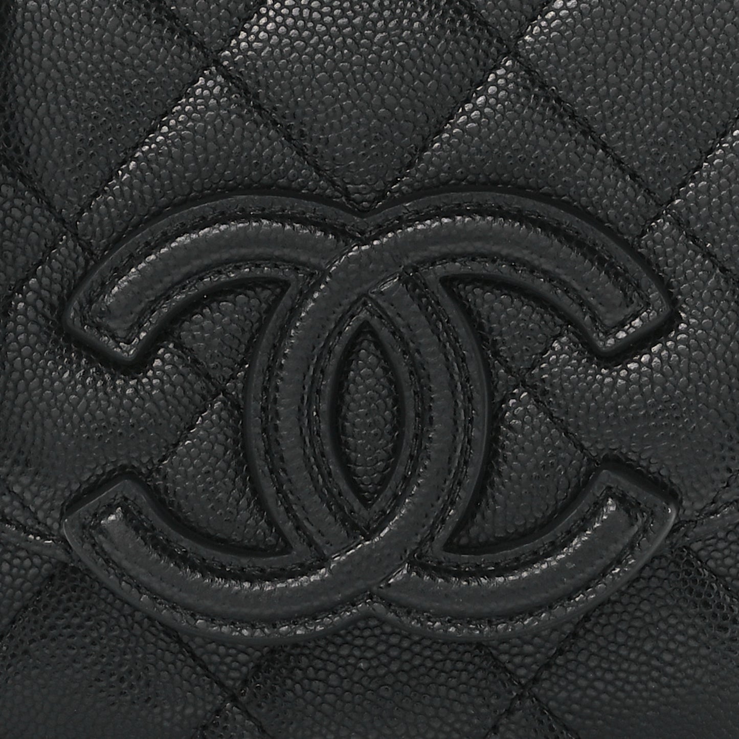 Caviar Quilted Mini Messenger Flap Black