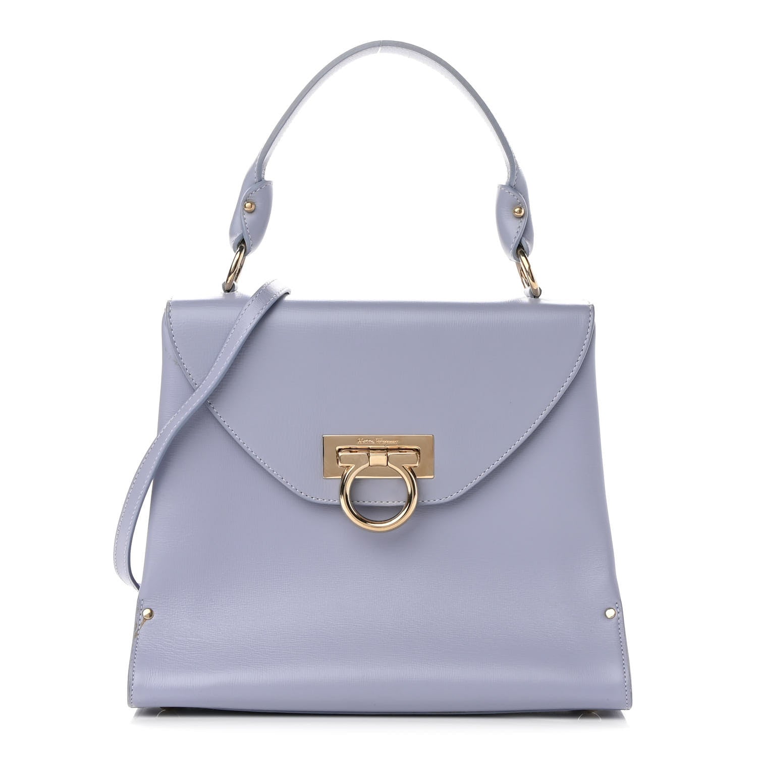 Salvatore Ferragamo Calfskin Gancini 2-Way Top Handle Bag Light Purple 1 of 14