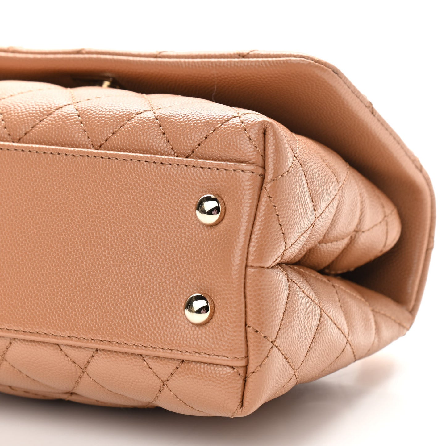 Caviar Quilted Lizard Embossed Mini Coco Handle Flap Brown