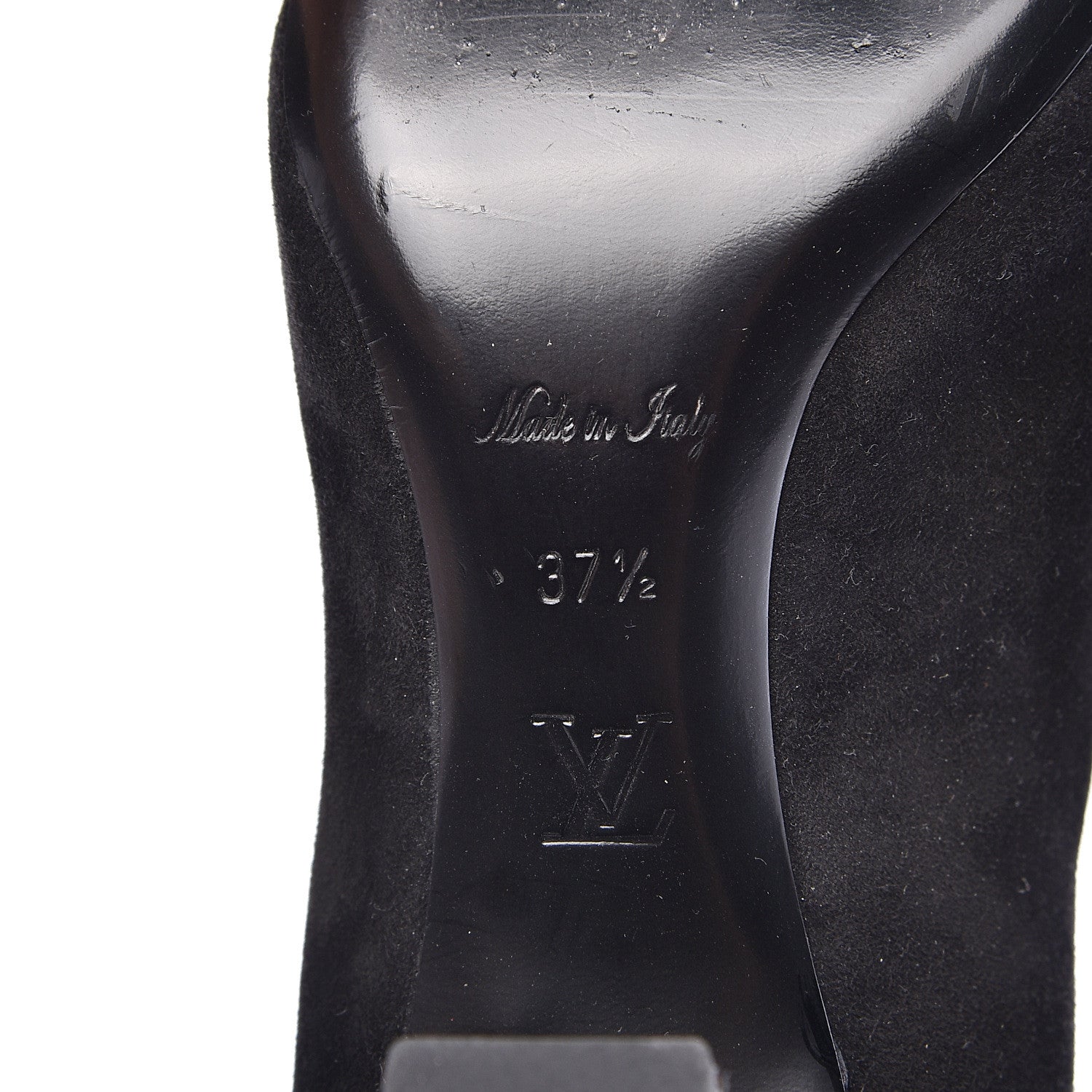 Louis Vuitton Suede Monogram Uniformes Cap Toe Chelsea 75mm Ankle Boots 37.5 Black 6 of 8