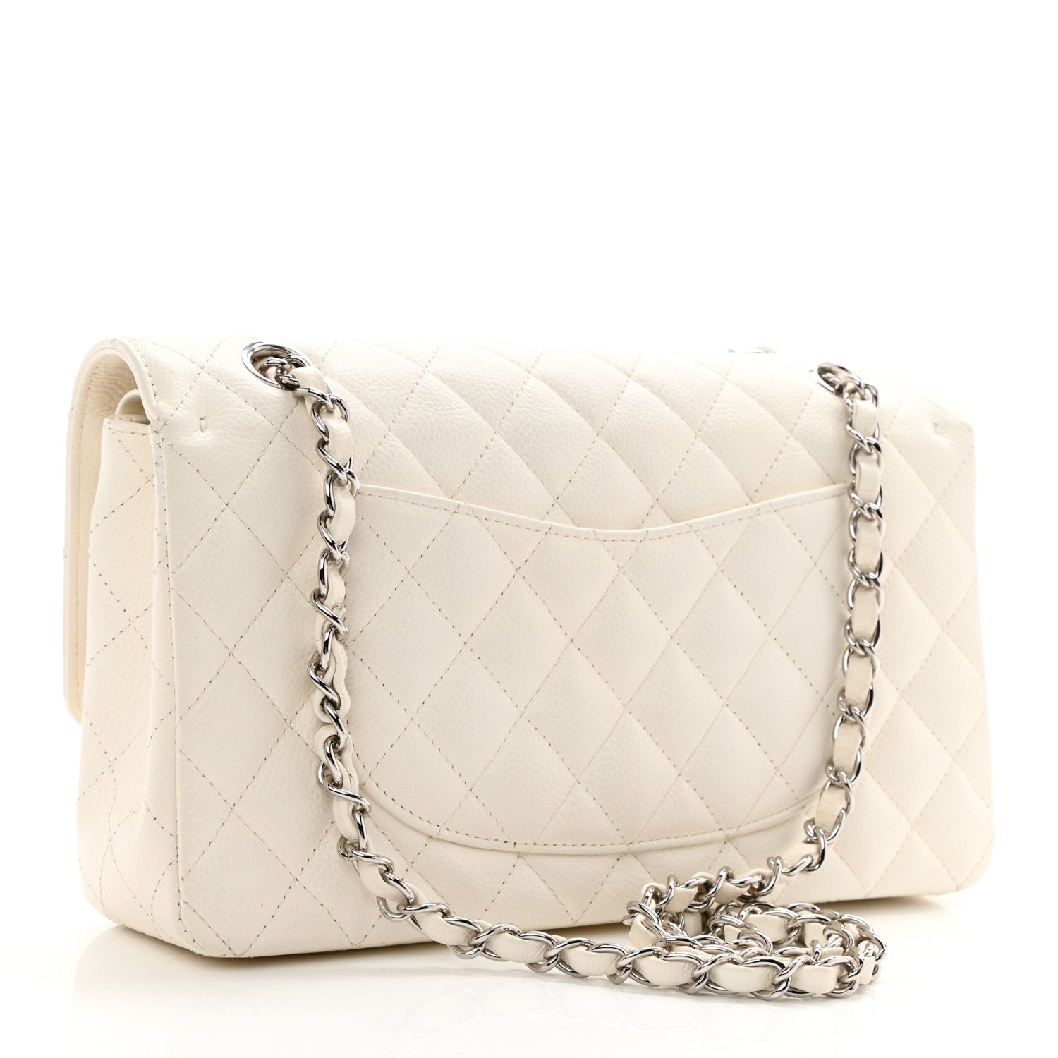 Chanel Caviar Quilted Medium Double Flap White 3 of 12