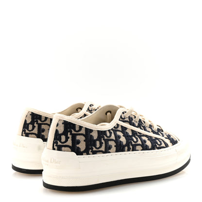 Christian Dior Canvas Oblique Walk'N'Dior Low Top Platform Sneakers 38 Deep Blue 5 of 10