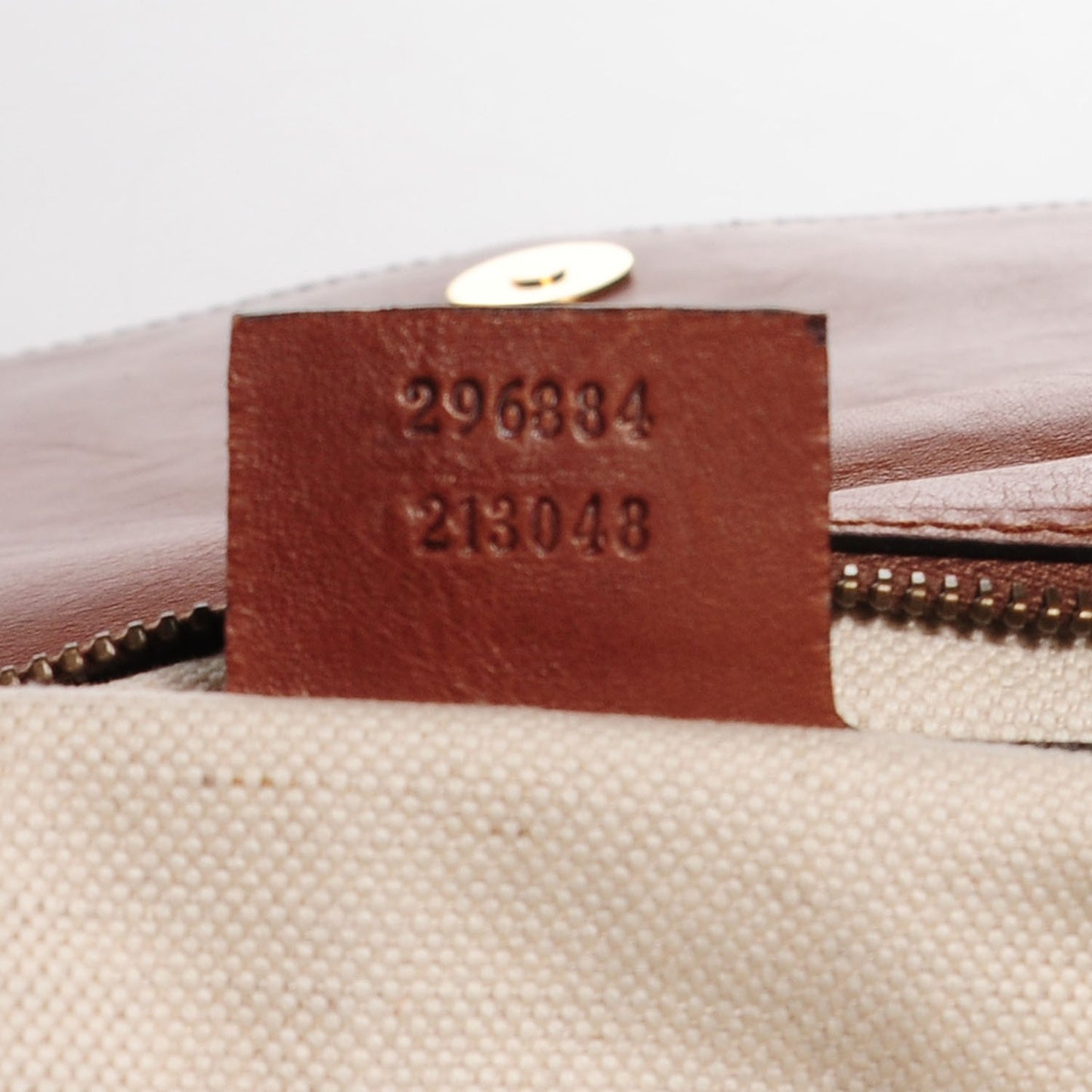 Washed Calfskin Ribot Horse-Heads Clutch Brown