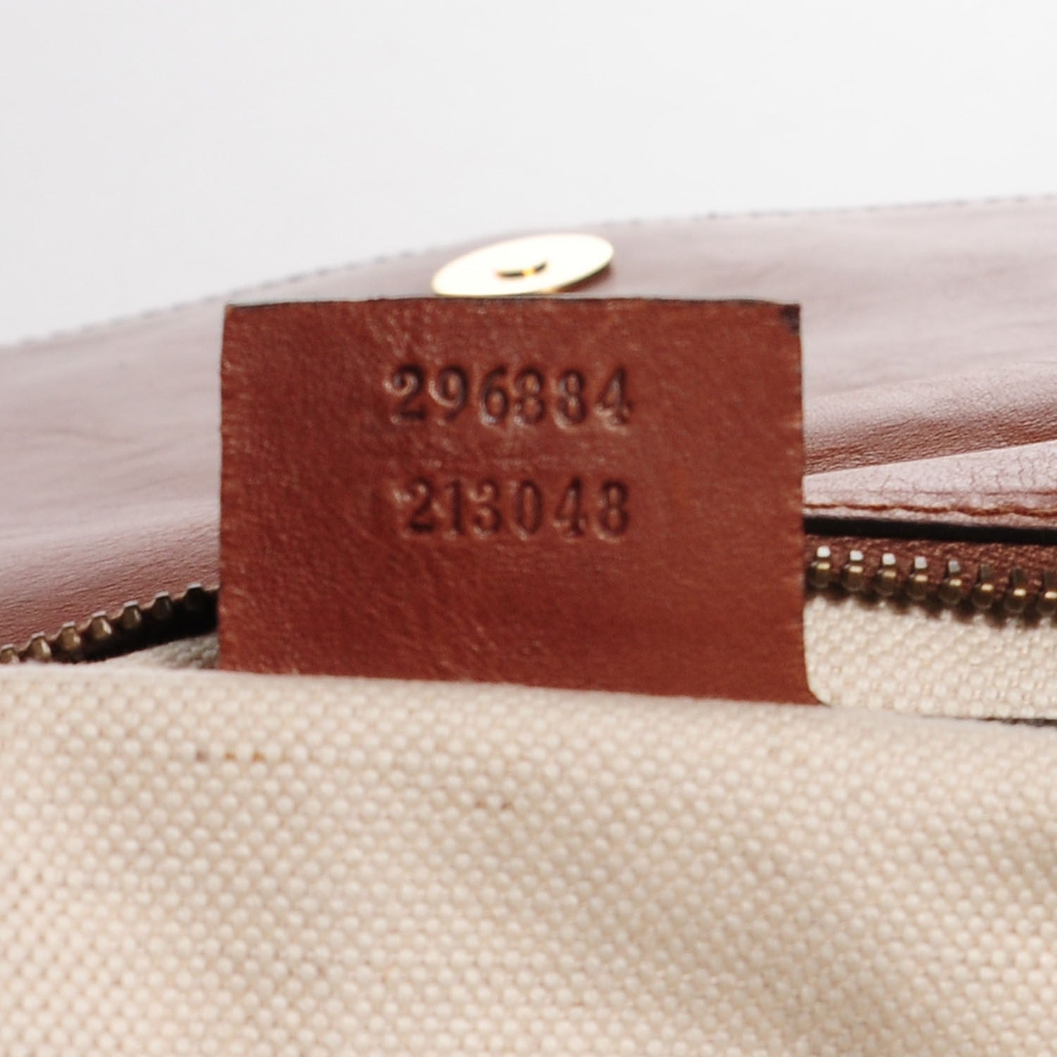 Gucci Washed Calfskin Ribot Horse-Heads Clutch Brown 6 of 9