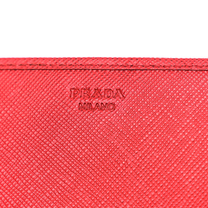 Prada Saffiano Metal Large Chain Wallet Fuoco 6 of 9