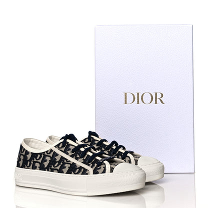 Christian Dior Canvas Oblique Walk'N'Dior Low Top Sneakers 39.5 Deep Blue 9 of 9
