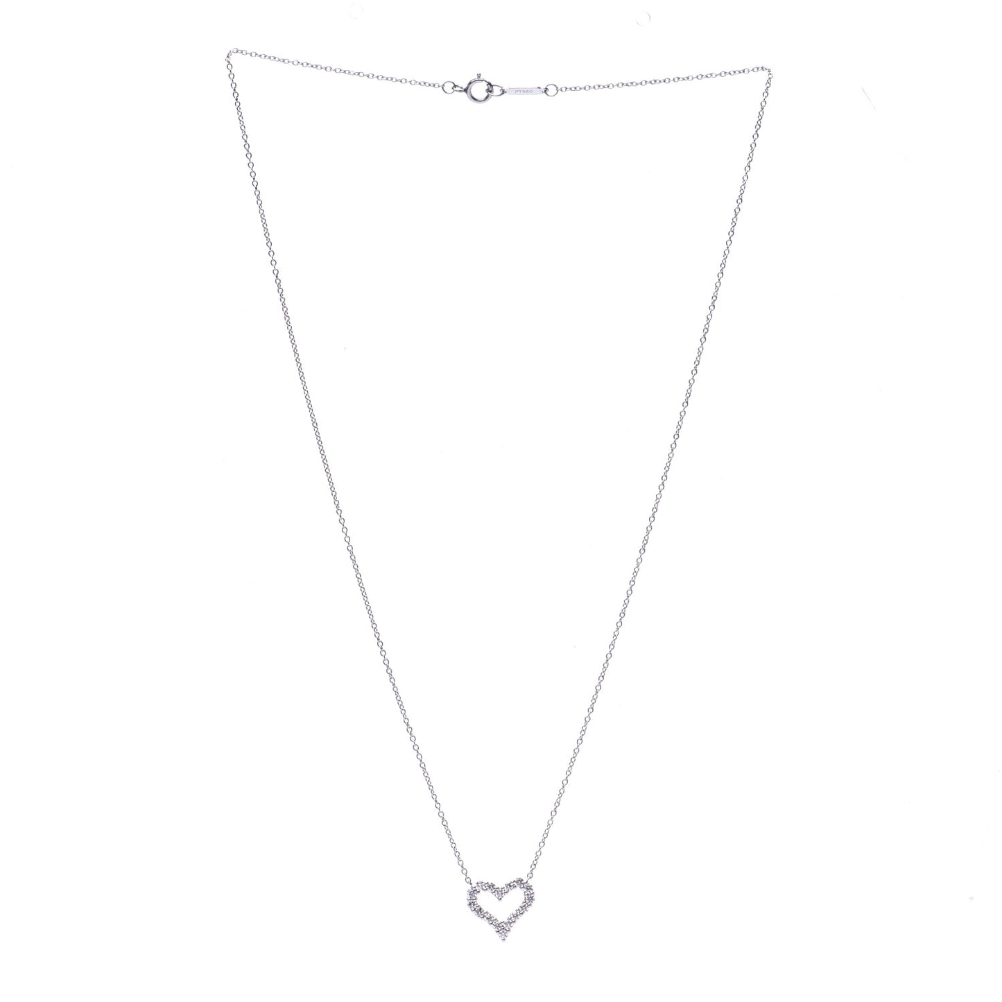 Platinum Diamond Mini Heart Pendant Necklace