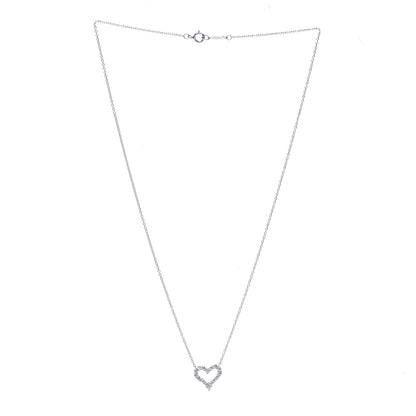 Tiffany Platinum Diamond Mini Heart Pendant Necklace 3 of 6