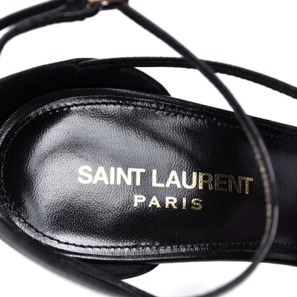 Saint Laurent Calfskin Cassandra 110 Sandals 39.5 Black Gold 9 of 10
