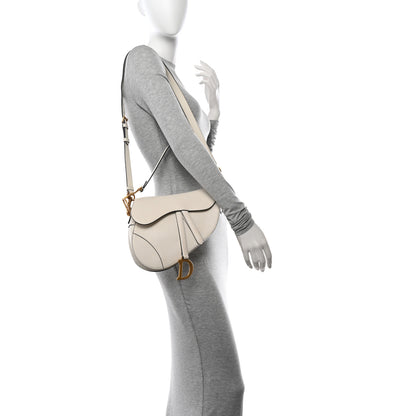 Christian Dior Grained Calfskin Saddle Bag With Strap Latte 2 of 10